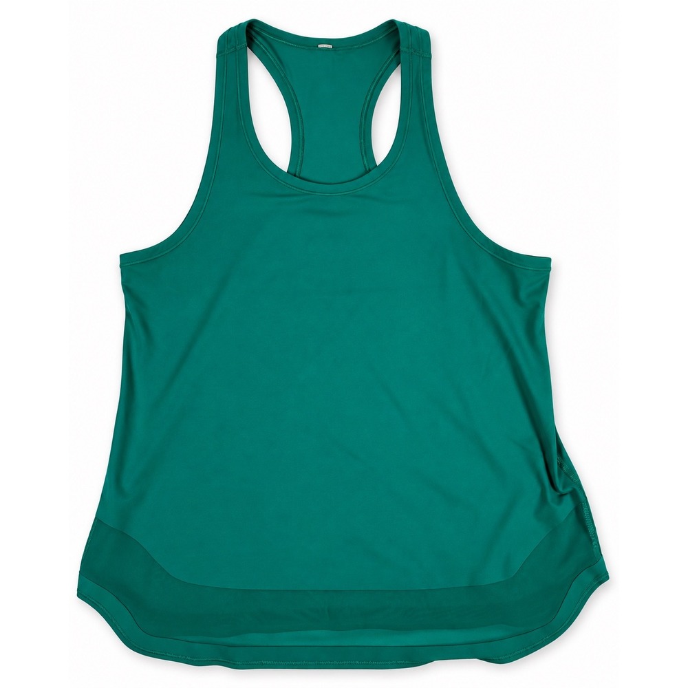 Lululemon Sculpt Tank Top Teal Green Mesh Hem Racerback Activewear Women Size 4 - Picture 1 of 5